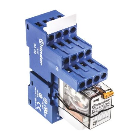 Finder – Relais d'interface 58 Series 230V c.a. 4 RT – Montage Rail DIN – Composant homologué UL pour systèmes électroniques