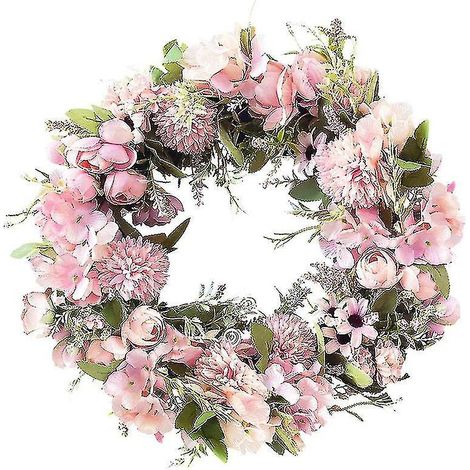 Realistische, handgefertigte künstliche Rosenkränze für Haustür, Fenster, Hochzeit, Wanddekoration - 43 cm (17 Zoll) (1/5)