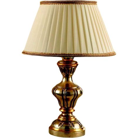 Lumetto In Legno Classico Argento Mecca Con Paralume 1 Luce Rondine