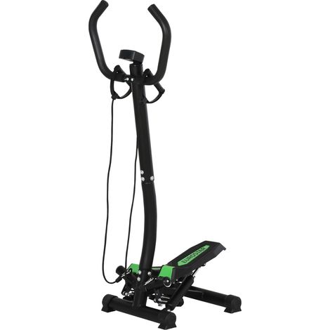 Appareil de fitness Stepper avec guidon, écran LCD, courroies et pédales antidérapantes, 40 x 40 x 118 cm, noir (1/5)