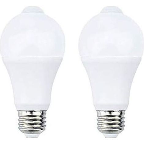 E27 LED-Lampe mit PIR-Bewegungsmelder – 12 W – 1200 lm – 2700 K – 360°-Erfassung – Für Treppen, Flur, Garage – 2er-Pack (1/5)