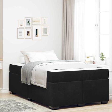 vidaXL Estructura de cama con colchón Negro 120 x 190 cm tela (1/5)