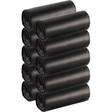 100 Sacchi Spazzatura SuperResistenti Con Maniglie Colore Nero Sacchetti Immondizia Condominiali Raccolta Differenziata Disponibili 30-60-110 Litri Antigoccia Antistrappo Impermeabili Nero - 50x60