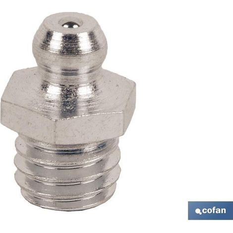 Engrasador recto metálico 3/8" Whitworth, ideal para lubricación precisa. (1/2)