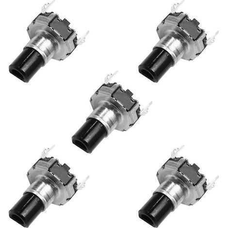 Lot de 5 encodeurs de volume pour lecteur CD de navigation automobile EC12D1524403 avec bouton-poussoir, type rond EC12, 30 positions, 15 impulsions (1/4)