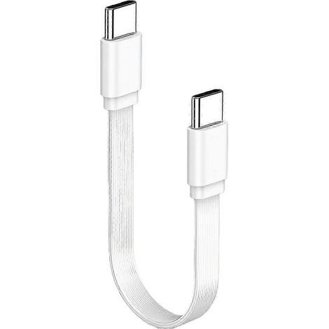 Câble court USB-C vers USB-C coudé à 90°, 100 W, 10/20/50 cm, pour la charge rapide de tablettes, appareils photo et téléphones portables, multicolore. (1/5)