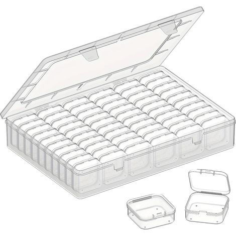 Caja organizadora de cuentas, gran capacidad, diseño apilable, 60G5.5H3460H (1/2)