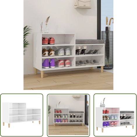 Maison Exclusive Schuhregal Hochglanz-Weiß 102x36x60 cm (1/5)