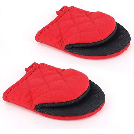 Gants cuisine mini néoprène résistants 150 °C, surface antidérapante + boucle suspension (1/4)