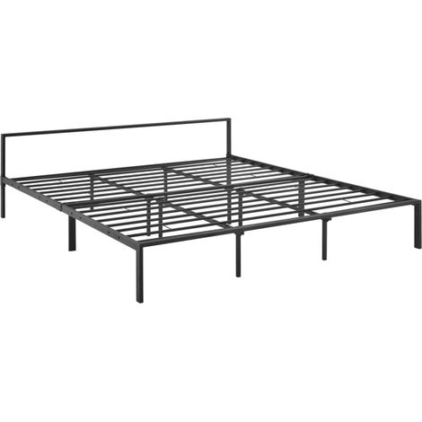 Struttura letto in metallo con doghe in metallo 180 x 200 cm nero opaco 030004884