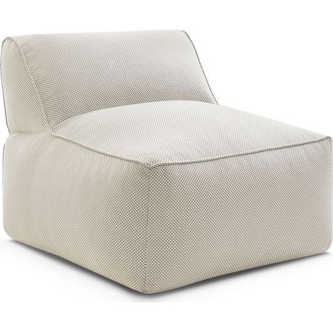 BOBOCHIC - Chauffeuse 1 place sans accoudoir pour canapé de jardin modulable RIVIERA tissu chiné Beige (1/5)