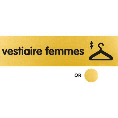 Plaque de porte Vestiaire femmes - Classique or 170x45mm - 4491264