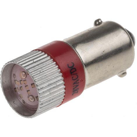 Voyant à LED Rouge, culot BA9S, 28V c.c. ( Prix pour 1 )
