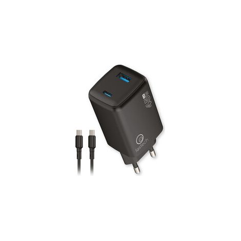 CARICATORE GAN 45W NERO USB-C/USB-A CAVO USB-C/USB-C