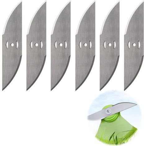 Thickened Replacement Blade, 150mm Length, 6 Pieces, Replacement Blades for Lawn Mower, Φ5mm Hole, Metal Edge Trimming Replacement Blades for Grass Trimmer (1/5)