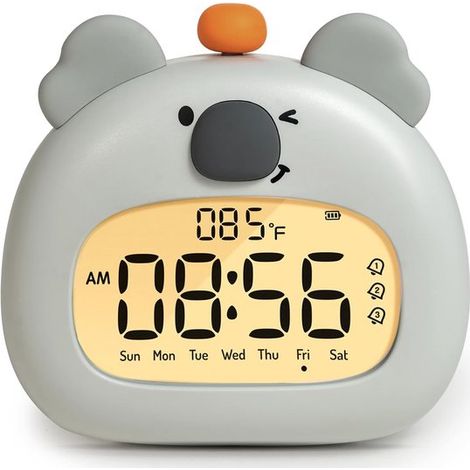 Sveglia digitale 3 in 1 per bambini: luce notturna dimmerabile e strumento per l'allenamento del sonno, ricaricabile tramite USB-C, wireless, con funzione snooze, senza BPA, sicura per bambini e bambi (1/5)