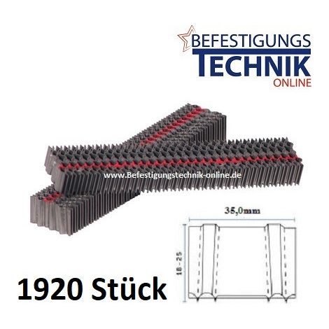 Wellennägel WN25BK 34x25mm für Wellennagler Haubold WN25XII Prebena 6F-WN25SNS KMR 3447 WN 35 1,92M-EN10901