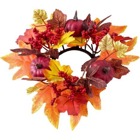 Cercle de bougies de Thanksgiving avec-Style citrouille rouge (1/2)