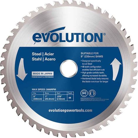 Evolution Mild Steel Cutting Circular Saw Blade 230 x 25.4mm x 48T