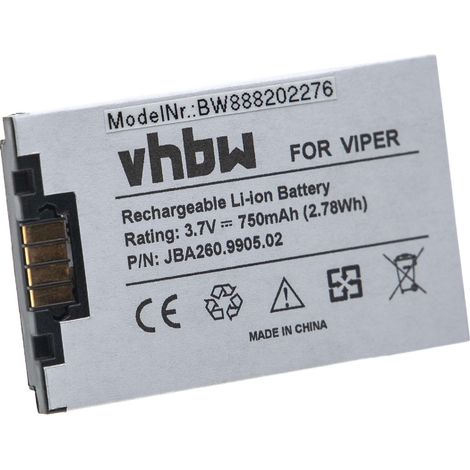 vhbw Akku Ersatz für Oelmann 2609905 für Funkgerät, Walkie Talkie (750mAh, 3,7V, Li-Ion)