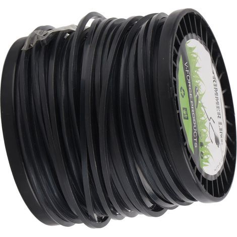 Fil de débroussailleuse, 3,3 mm en nylon noir à faible bruit pour débroussailleuse à haute efficacité de coupe Bobine de rechange compatible avec la plupart des tondeuses à gazon pour(50 meters) (1/5)