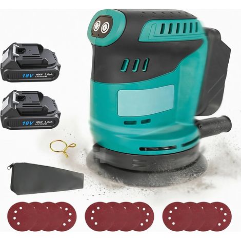 Ponceuse orbitale sans fil MAWIRON 125mm - 6 vitesses - 2x Batteries 3.0Ah - Idéale pour le bricolage bois et métal (1/5)
