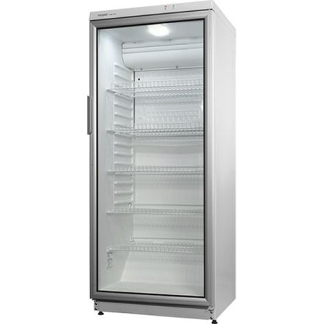 Réfrigérateur professionnel 290L avec porte vitrée dégivrage auto ventilation efficace - Exquisit