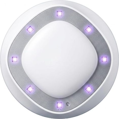 Lampe d'entretien des toilettes avec 8 puissantes perles LED UV-C, éliminateur d'odeurs activé par le mouvement, désodorisant sans produits chimiques avec capteur de sécurité, charge rapide USB-C rech (1/5)