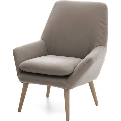 Talamo Italia Chaise longue Annarita, Fauteuil design pour le salon, 100% Made in Italy, Fauteuil relax en tissu rembourré, Cm 80x70h95, Tourterelle, avec emballage renforcé