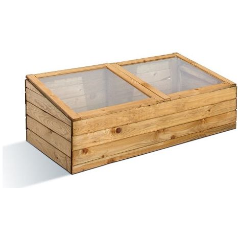 Cerland – Serre de jardin en bois traité autoclave – Vitrage en verre acrylique – Compacte 100x50x34 cm – Montage simple en kit