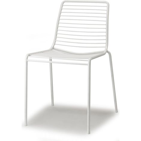 Chaise de jardin, Lot deux chaises outdoor Summer Blanc en Metal, Scab design (1/5)