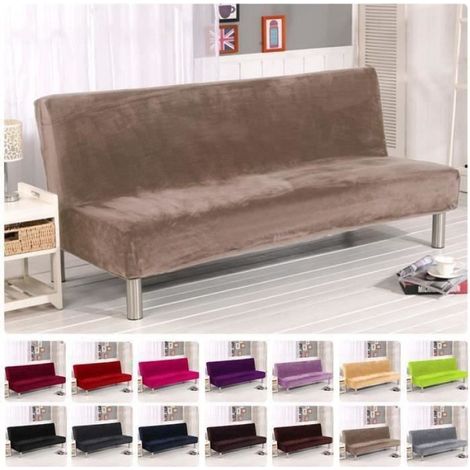 Housse De Canapé - Extensible - Sans Accoudoir - Pour Canapé-Lit 160 À 195 Cm - 1 Pièce (1/4)
