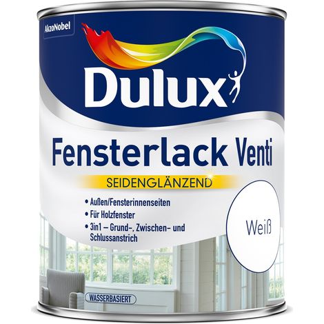 Dulux Fensterlack Venti – Dreifach-Schutz mit einem Produkt - Für strahlende Ausblicke - Weiß, 750 ml (1/3)