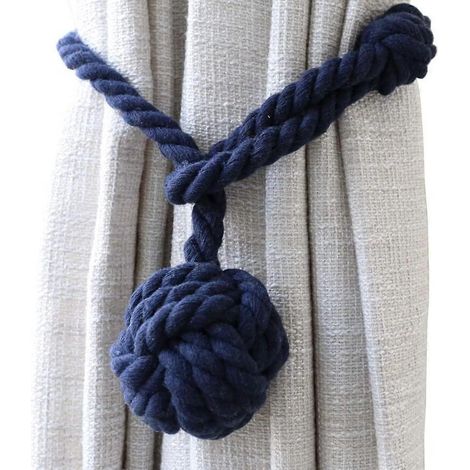 Handgestrickte Raffhalter für Außengardinen – Fensterdekoration (1/4)