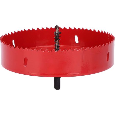foret de diamètre avec foret de centrage, scie cloche universelle 110, coupe-trou bimétallique pour bois, métal mou et plastique (cloisons sèches et cloisons sèches) (1/4)