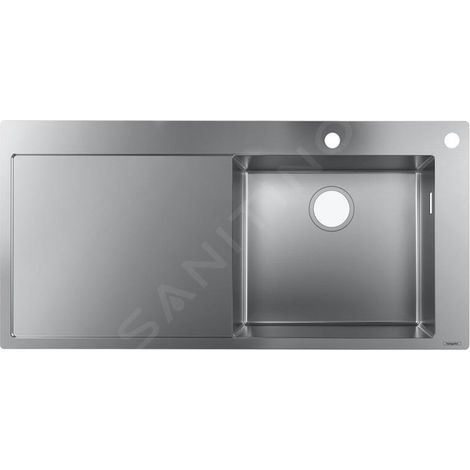 Évier encastré 450 avec plan de drainage, S717-F450 en acier inoxydable (1/5)