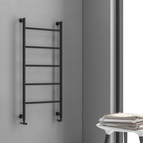 Termoarredo scalda salviette 1200x560mm colore nero opaco KAM-D6012N kamalu