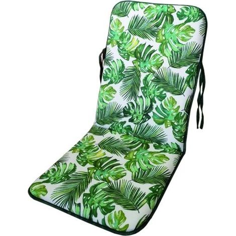 CUSCINO SPALLA ALTA BAHAMAS TROPICAL VERDE PER POLTRONE DA GIARDINO 110X48X2,5XC