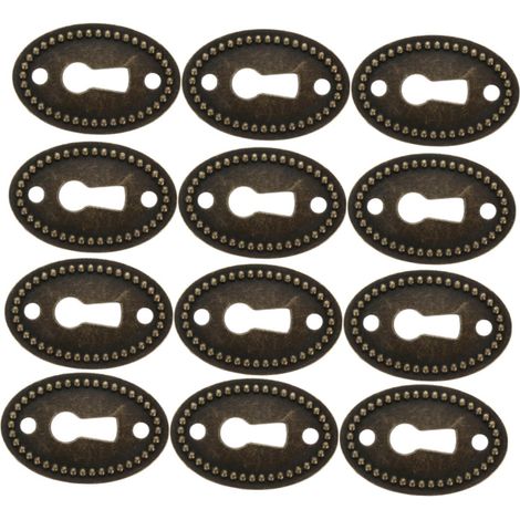 Homoyoyo Lot de 12 plaques recouvrement ovales pour serrures (1/5)