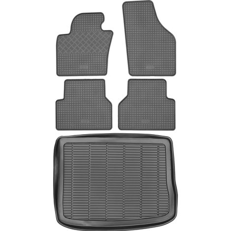Ensemble de tapis de sol en caoutchouc pour Volkswagen Tiguan I SUV (2008-2015) + tapis de coffre