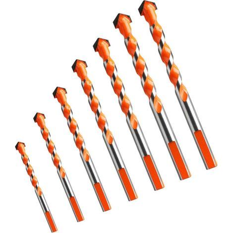 AIDUCHO Set mit 7 Hartmetall-Schlagbohrern (3/4/5/6/8/10/12 mm) für Wände, Spiegel, Metall, Fliesen, Holz, Marmor und Glas (1/5)