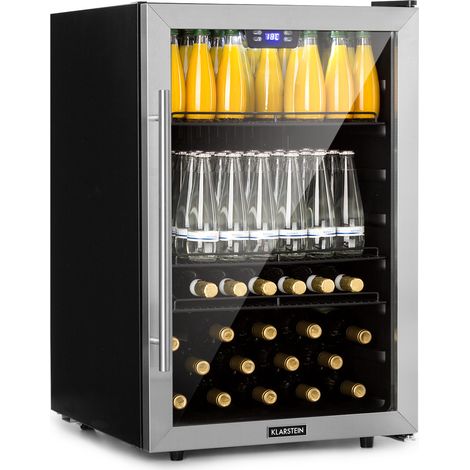 Klarstein Mini Kühlschrank mit Glastür, Mini-Kühlschrank für Zimmer, Getränkekühlschrank Klein mit Verstellbaren Ablagen, Kleiner Kühlschrank 147 Liter, Indoor/Outdoor Kühlschrank Leise