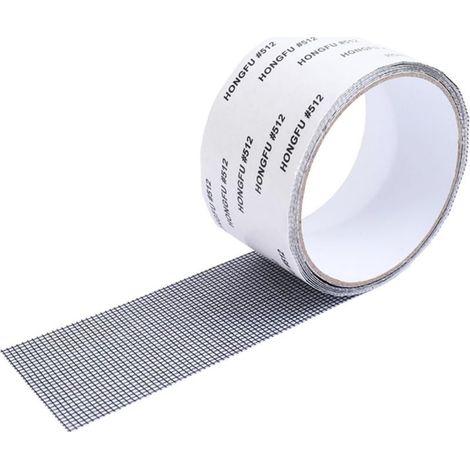 Bandes de Réparation Moustiquaire - 5 cm de Large, 2 m de Long - Découpable, Imperméable, Forte Adhérence, Réparation d'écran de Fenêtre,gris