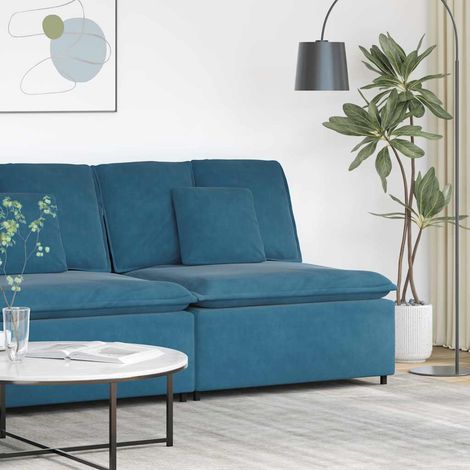 Modulares Sofa Mittelmodul mit Kissen Blau 100 cm vidaXL