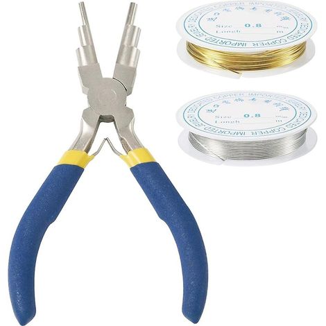 2 rouleaux de fil de cuivre souple de calibre 20 pour la création de bijoux et de perles, avec 1 pince. Fil de cuivre résistant au ternissement. (1/5)