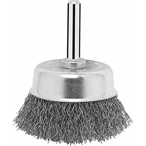 SHINING HOUSE Bohrbürste aus Stahl, 75 mm, Bohrbürste, Messing, rostfrei, Polierscheibe, 6 mm Schaft (1/5)