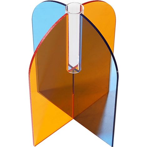 Vase Acrylique - Transparent - 20 x 13 cm - Décoration Intérieure Maison Bureau Événements - 1 Pièce (1/5)