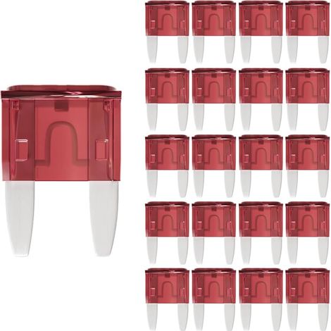 Gebildet Mini-Fusibles 10A, 10A, ATM, APM, Lame, pour Voiture, Camping-Car, Moto, Camion (Lot de 20 Pièces) (1/5)