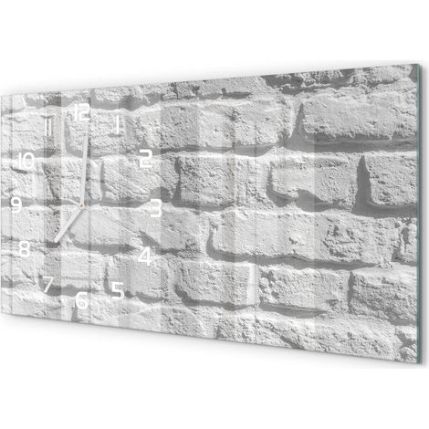 Horloge Murale Horizontale Minimaliste 60x30 cm Verre Décoration Intérieure Mur de briques (1/5)