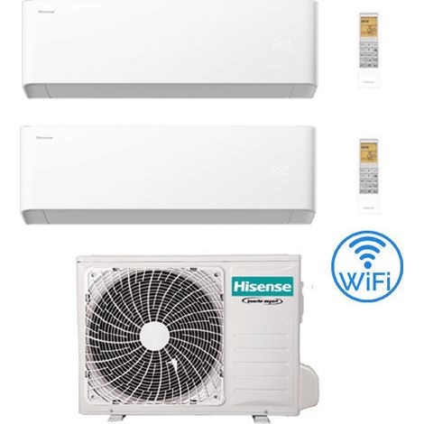 Klimaanlage Hisense Uni HB Wifi R32 Dual Split Inverter 7000 + 9000 BTU mit E.U. 2AMW35U4RGC Klasse A++/A+